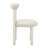 Beige and White Open Back Dining Side Chair