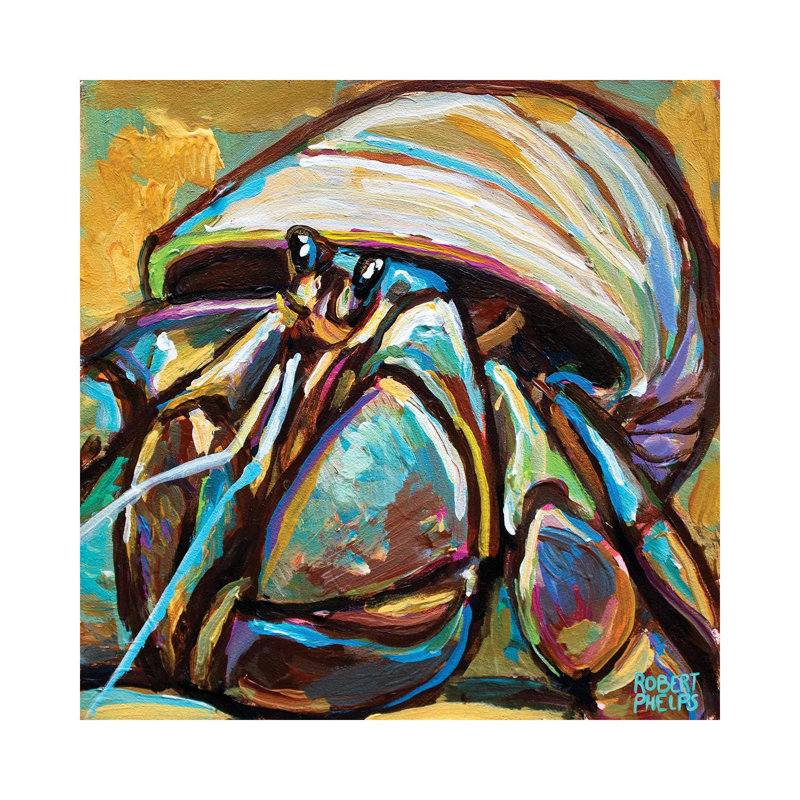 Hermit Crab 1 Piece Wrapped Canvas Wall Art, 26" H x 26" W, Wrapped Canvas