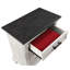 Table de chevet 3 tiroirs blanc antique style transitionnel