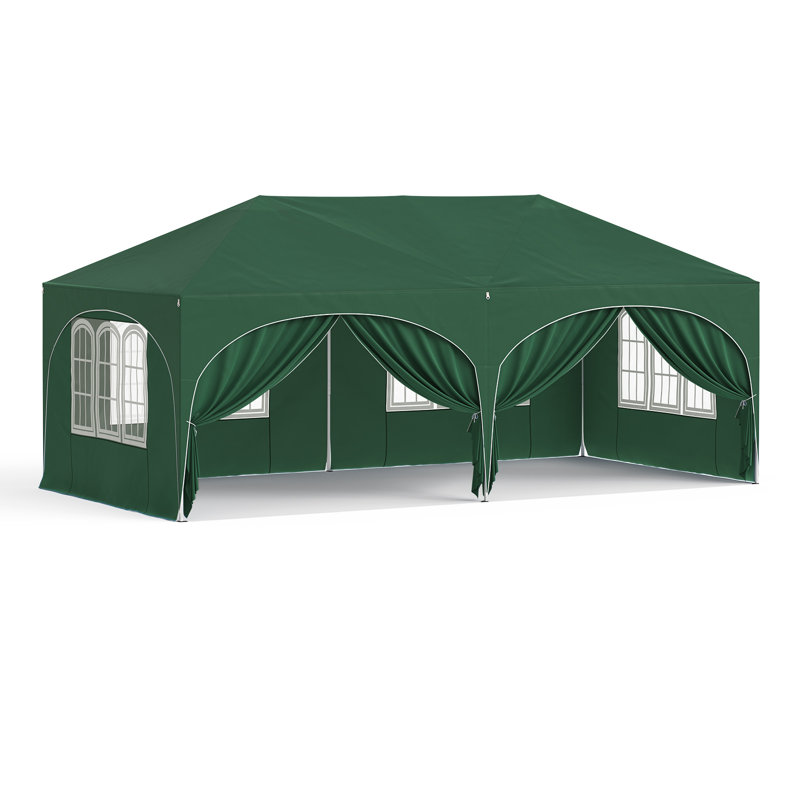 Pop-Up Gazebo, Gazebo With Sides 3M X 6M, Folding Event Shelter For Outdoor, Garden, Camping, Height Adjustable, Waterproof, Uv-Protection, With Carry Bag