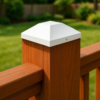 Nuvo Iron 4″ x 4″ Plastic Pyramid Post Cap – White