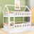 Twin Over Twin Wooden House-Shaped Bunk Bed With Ladder-1277052837
