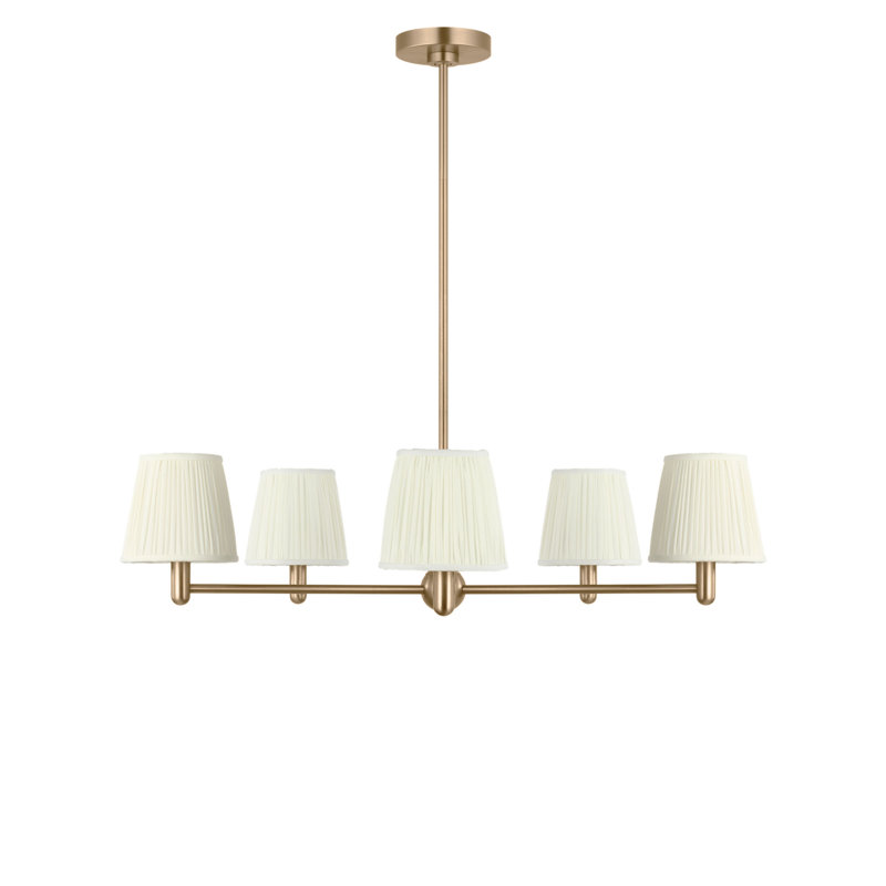 Lustre à cinq lumières Vilera, Laiton satiné, Non