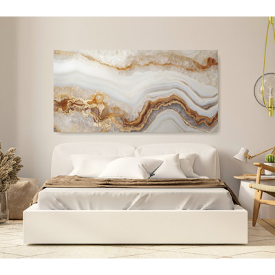 Abstract Geode Wall Art, Neutral Wall Art, Large Canvas Wall Art, Marble Print, Horizontal Wall Art Print, Modern Wall Art