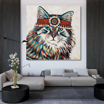 «Bungalow Rose Vitaletti, Carolee», reproduction d'art sur toile sous le titre: Hippie Cat II