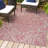 Truman Bohemian Medallion Textured Weave Light Gray/Fuchsia Indoor/Outdoor Rug-1252765781