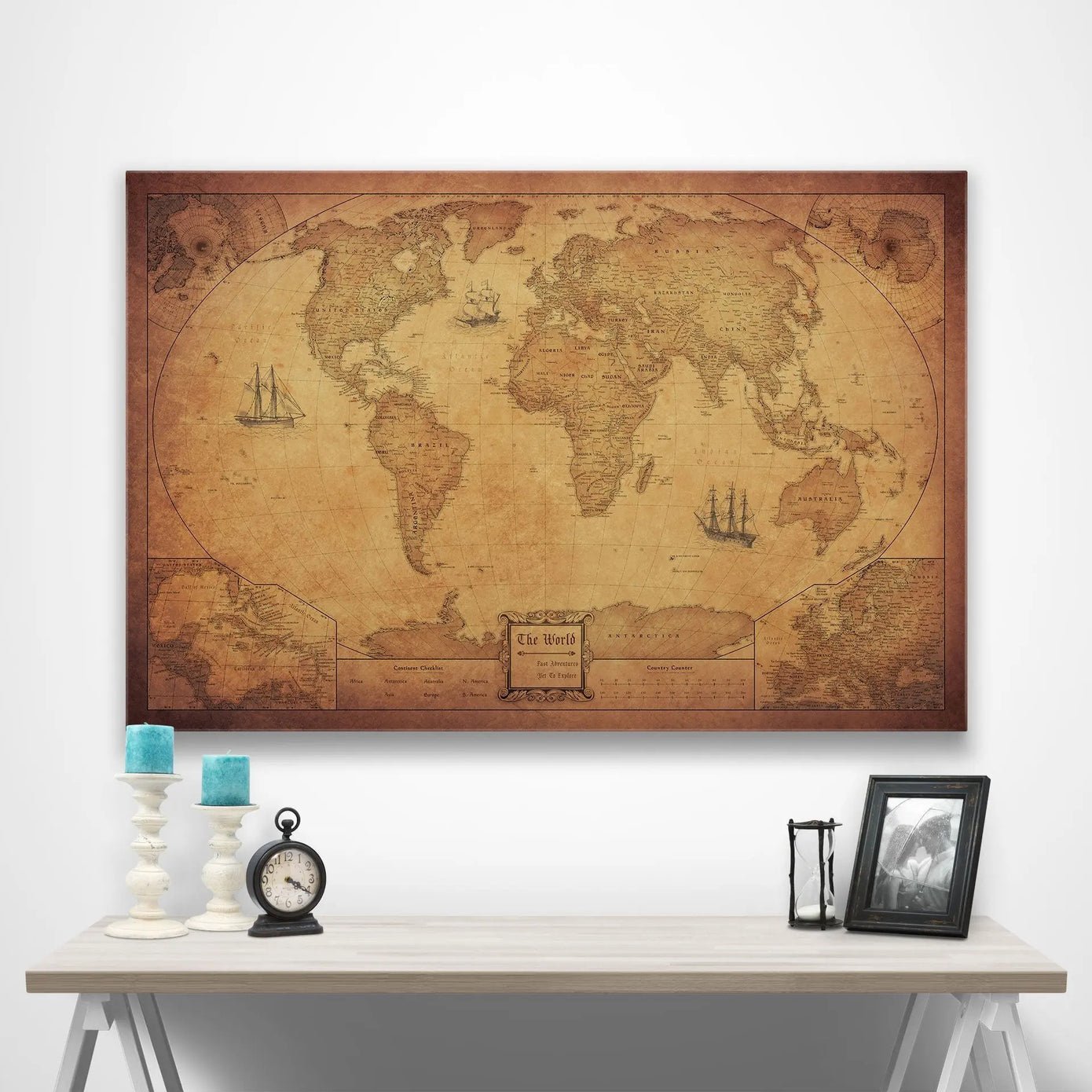 Longshore Tides World Push Pin Travel Destination Map (Winkel Tripel ...