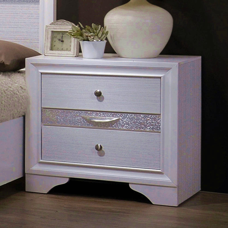 Table de chevet contemporaine 1Pc, Blanc