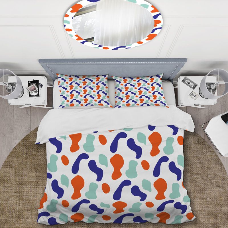 Trendy Orange Camouflage Polyester Camouflage Duvet Cover