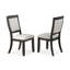 Table de salle à manger ronde de style transitionnel 4 x chaises d'appoint en bois massif noir antique plaqué chêne