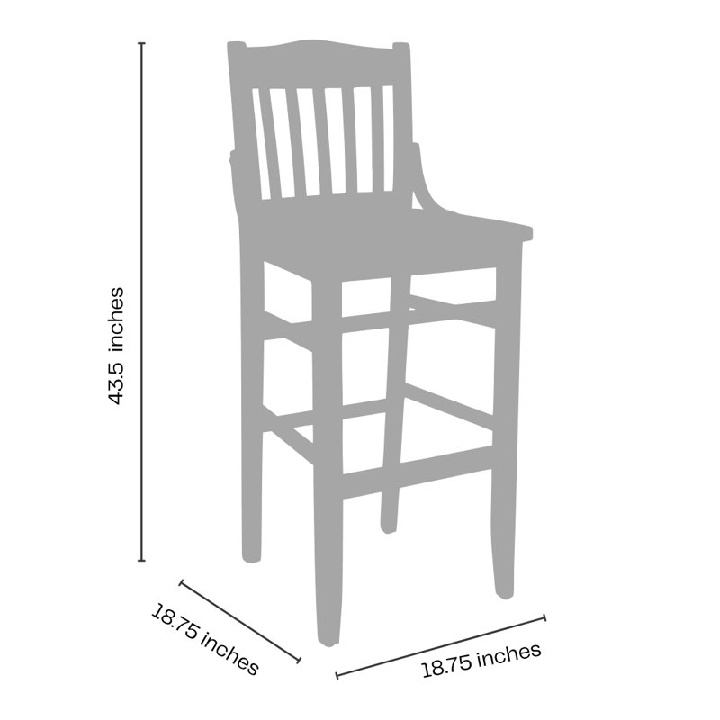 Tabouret de comptoir bar & Kershaw, Acajou, Tabouret de bar (assise de 30 po de hauteur)