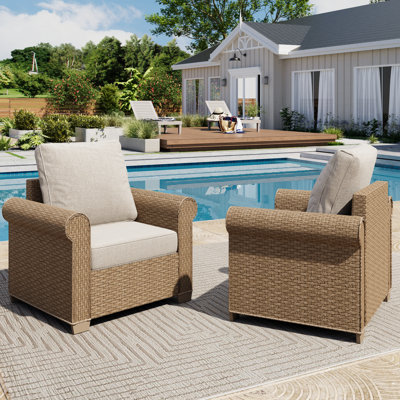 Premium All-Weather Wicker Outdoor Lounge Chair