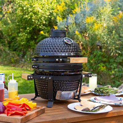 Tabletop Mullite Kamado Grill with Stand