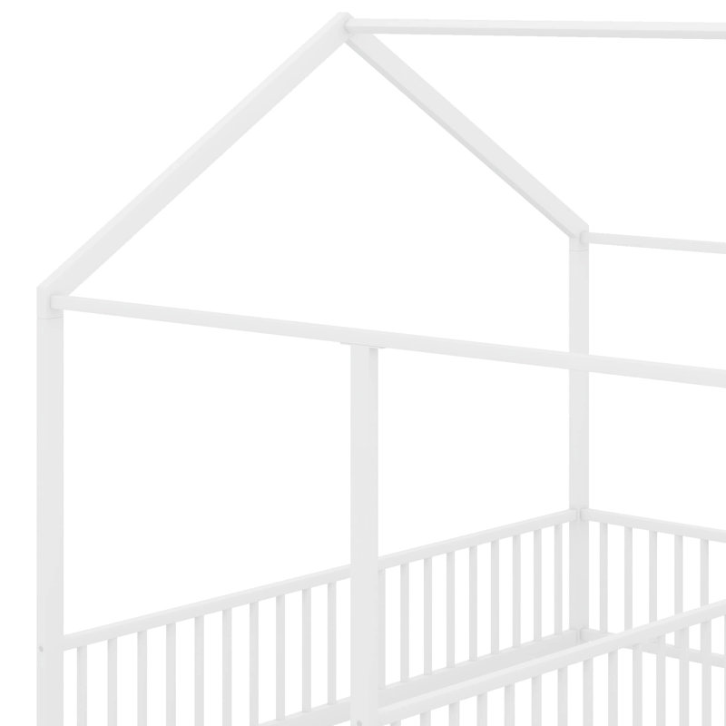 Lits plateforme en métal pour lit simple, Blanc