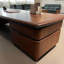 Bureau de direction simple et élégant en bois de noyer noir 86,61 "pour président-1448240145