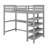 Solid Pine Wood Frame Loft Bed With Under-Bed Desk And Storage Shelves-1645540741-1645540740