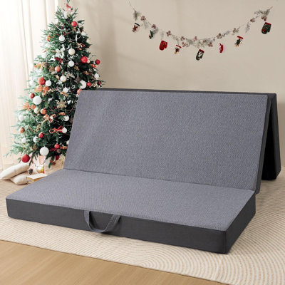 Tri-fold Memory Foam Mattress, Foldable Futon Mattress in a Box Extra Support, Portable Folding Murphy Bed Mattress With Washable Removable Cover