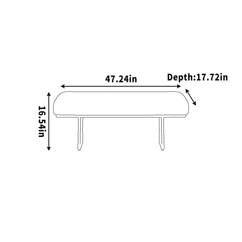 Banc en cuir pour vestiaire et vestiaire, H 16,54 po x l 47,24 po x P 17,72 po