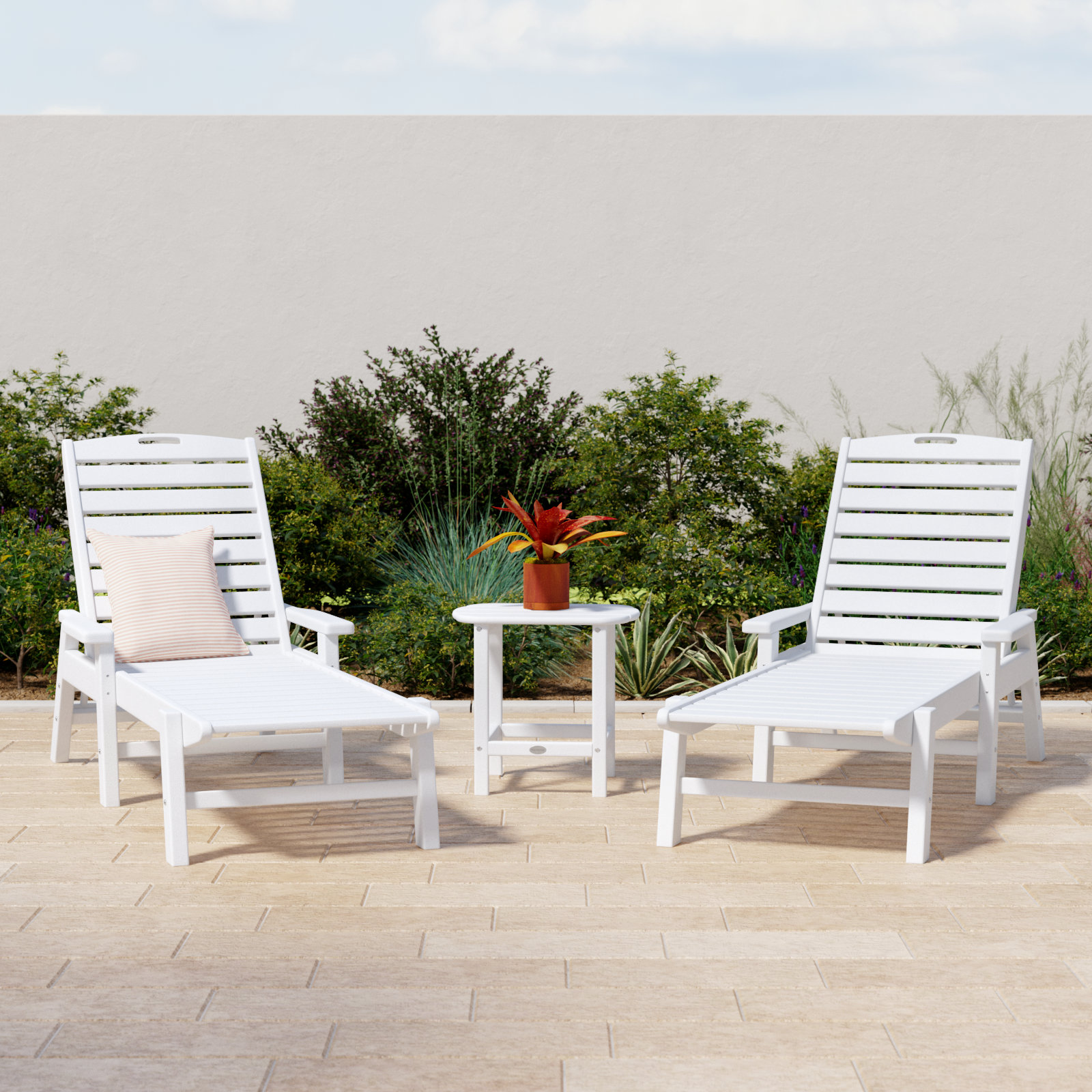 POLYWOOD® Nautical 2-Person Patio Seating Group, White