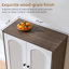 Armoire de rangement cannelée, noyer et blanc, 2 pièces-131497000