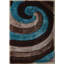 Tapis brun / bleu / noir à poils longs Thionville-123150841