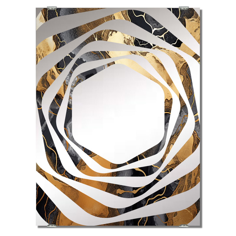 Zavarce - Miroir abstrait fractal mural MIR137712, 32 po x 24 po