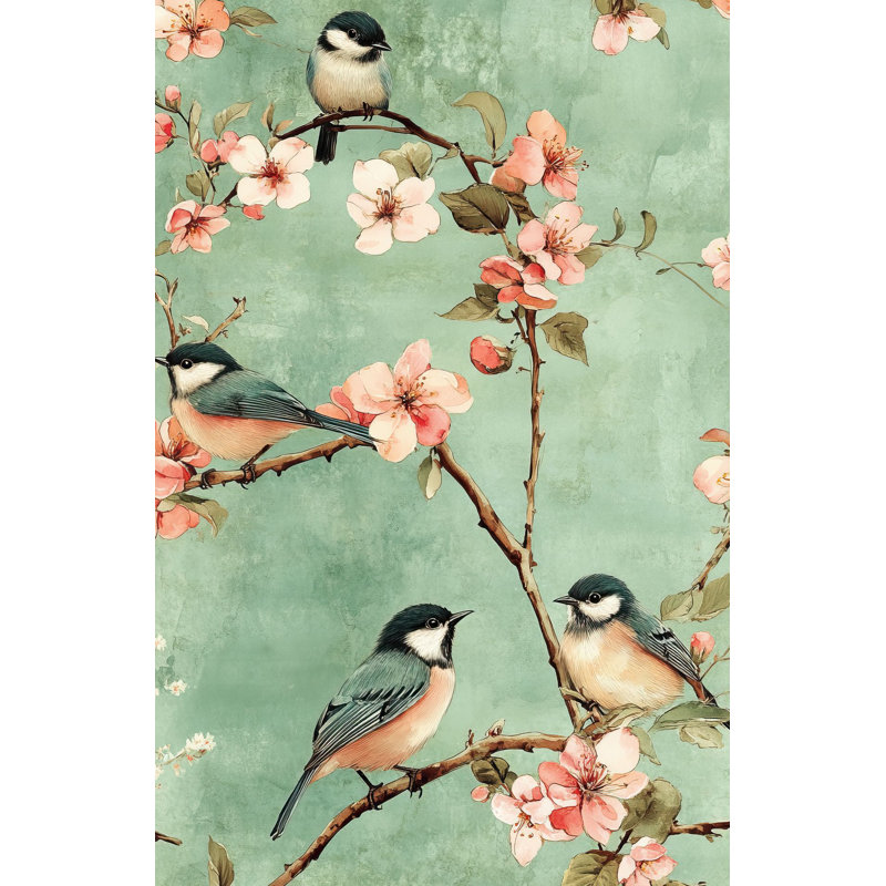 Papier peint à motif d'oiseaux