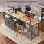 Grey Kitchen Island With 7 Removable Wheels & Drawer 44"X19.75" Lockable Dining Table -