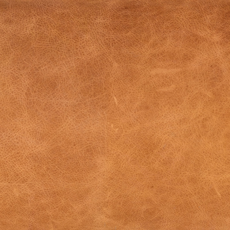 Coussin en cuir véritable Napa, Brun clair cognac