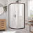 Prime 36" x 74.75" Semi-Frameless Round Sliding Shower Enclosure with Base Included-2032594308-2032594312