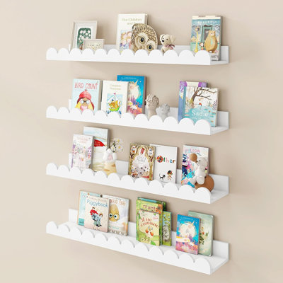 Ensemble de 4 étagères à livres blanches pour lit de bébé