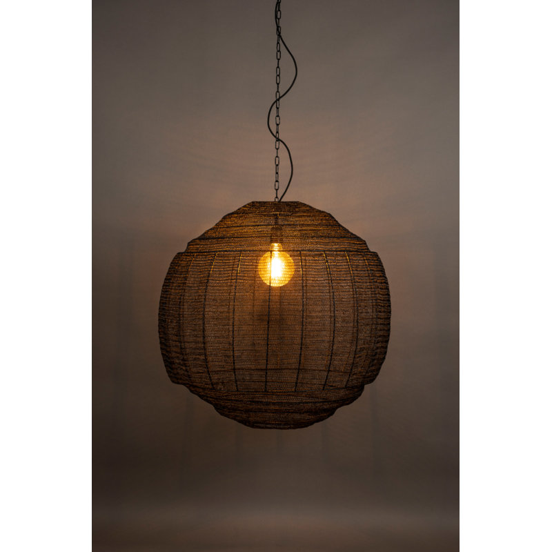 Luminaire suspendu sphérique 1 lumière, H 70 po x l 28 po x P 28 po, Noir