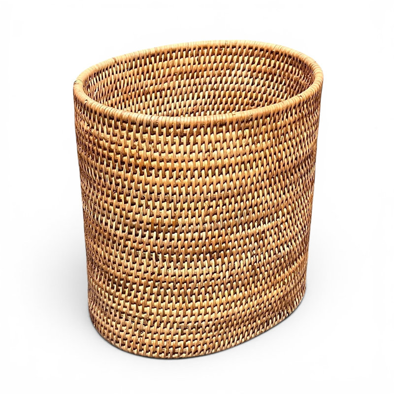 Corbeille à papier ovale, Blanc délavé