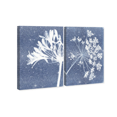 Cyan Flowers Set Set by Oliver Gal