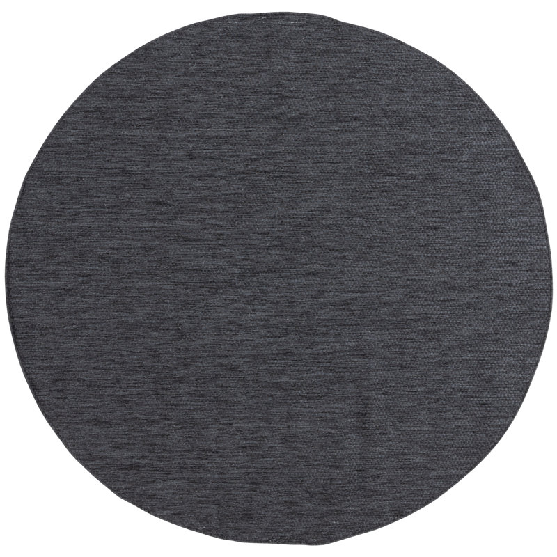 Tapis d'intérieur / extérieur de couleur unie Delfred Performance, Rond 6 pi 7 po