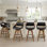 Tabouret de bar pivotant en similicuir 19,1 po avec structure en bois massif Jobani 