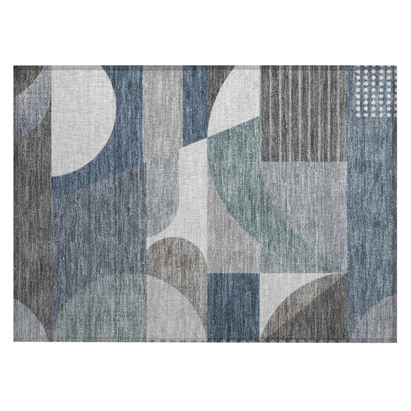 Tapis gris intérieur / extérieur lavable à la machine Cinead ACN1667, Rectangle 1 pi 8 po x 2 pi 6 po