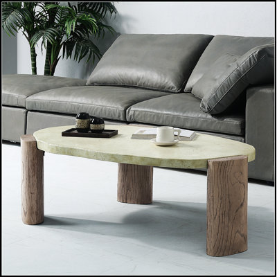 Weathered Grey And Oak Oblong Coffee Table With Durable 40Mm Top, Perfect For Modern And Versatile Living Spaces