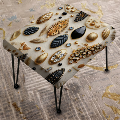 Boho Chic Botanical Stone I - Boho Rectangle Ottoman