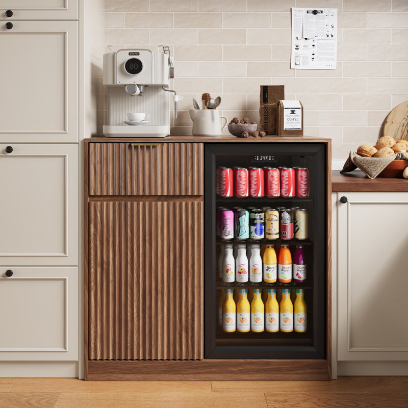 Grande armoire à café avec espace réfrigérateur, mini armoire réfrigérateur avec rangement pour le vin, support de réfrigérateur, buffet, table, armoire à vin pour cuisine, salle à manger