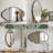 Set of 2 Modern Asymmetrical Wall Mirrors with Aluminum Alloy Frame, Decorative Irregular Hanging Mirrors for Bathroom, Bedroom, Living Room & Entryway-98127009-98127007