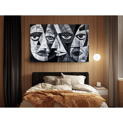 Black and White Abstract Doodle on High-Quality Canvas Print - Handcrafted Wall Decor - Stylish Art - Gift - Wall Decor