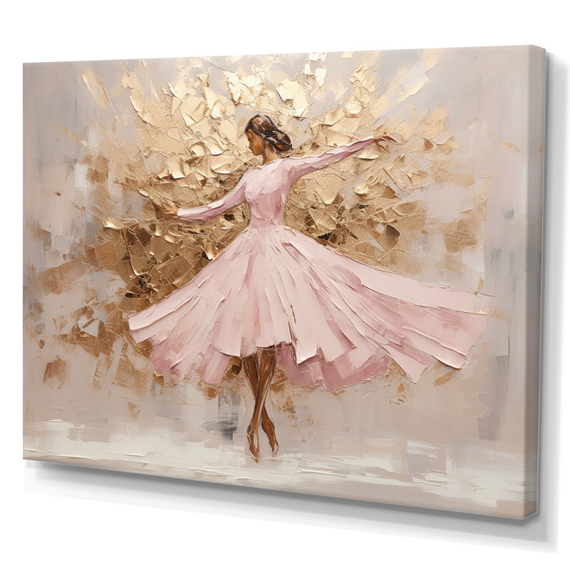 Danse verte et dorée I, L 40 po x H 30 po x P 1,5 po, Toile tendue
