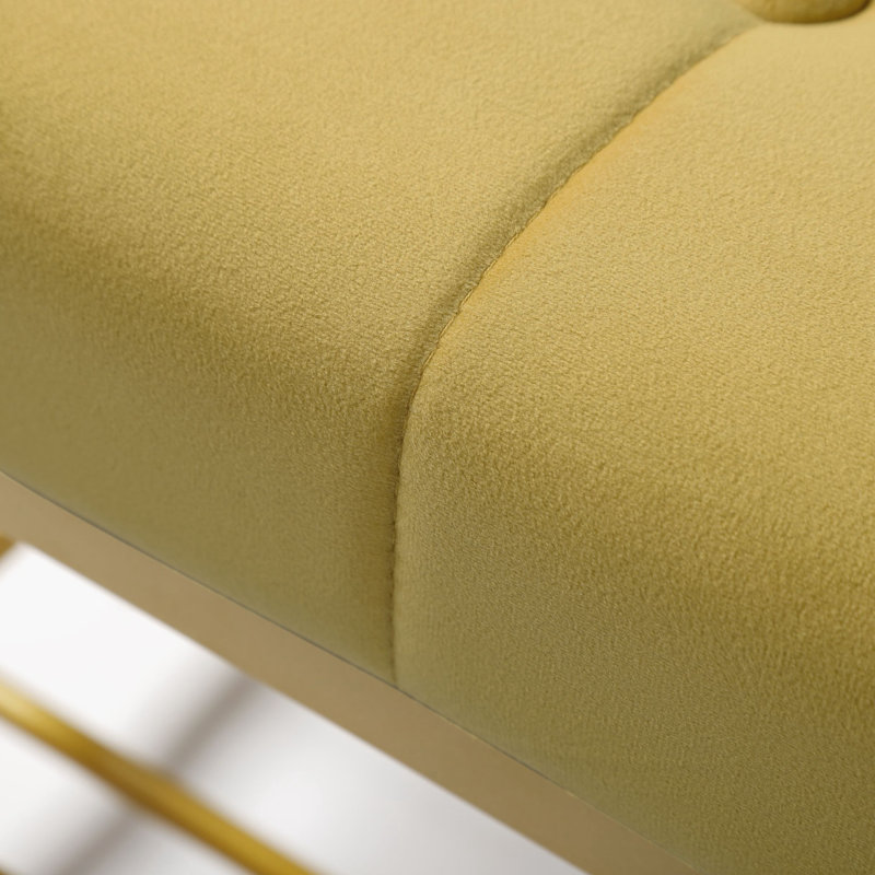 Banc de rangement en métal Ethin, Jaune