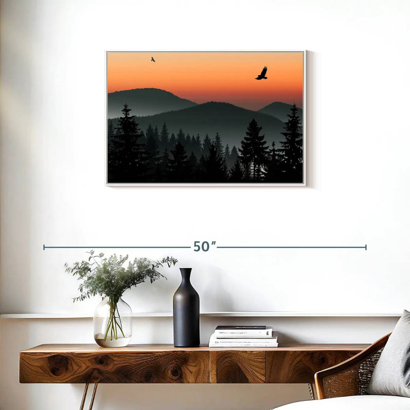 Misty Mountain Eagles, Cadre flottant blanc, 31 po x 21 po