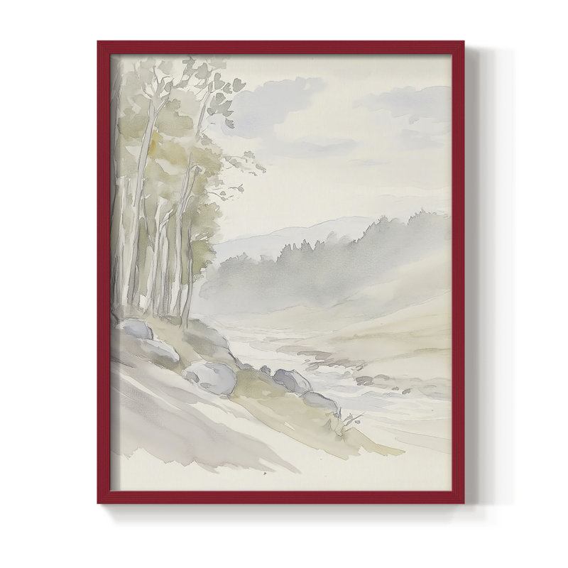 Abstract CCXIV Framed Print - Ready To Hang, 29" H x 23" W, Red