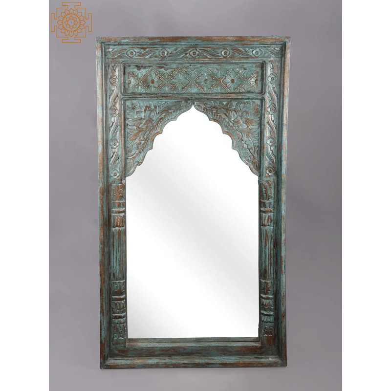 Grand miroir 47 po rétro Wodden
