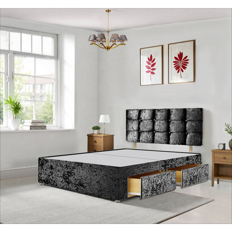 Coilsprung Divan Bed Set, Black, Double (4'6)