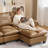 118" Faux Leather Modular U Shape Sectional Sofa with 2 Ottomans-391779708