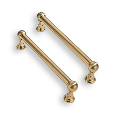 10 Pack 5 Inch Solid Kitchen Cabinet Handles Brushed Brass Heavy Duty Cabinet Pulls Satin Brass Drawer Pulls Cabinet Hardware Kitchen Handles For Cabinets Cupboard Handles